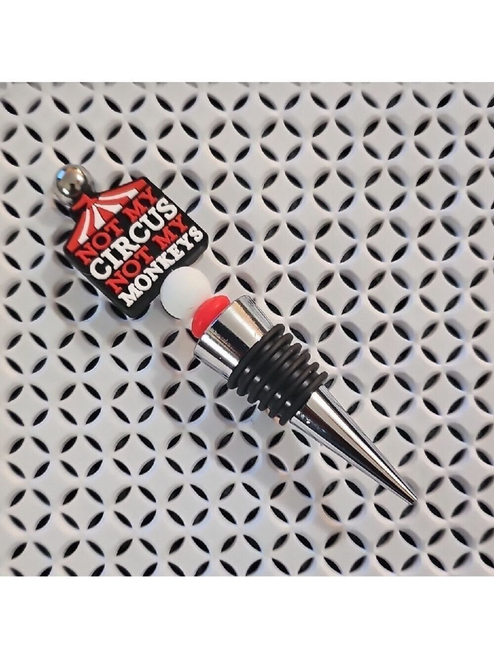 "Not My Circus, Not My Monkeys" Wine Bottle Beaded Stopper